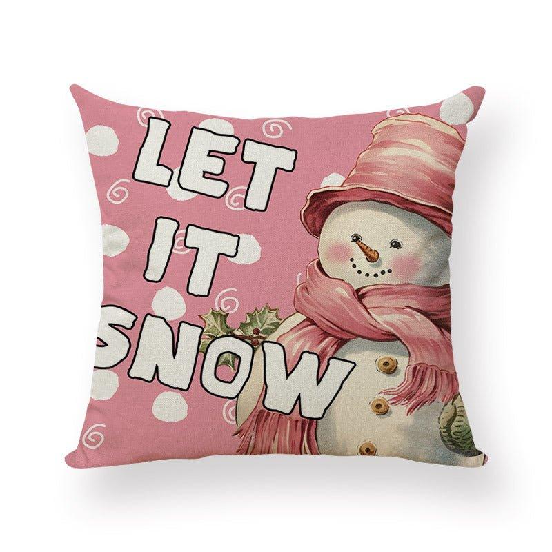 Popular Christmas pink pillow cover peach leather velvet digital printing home decoration pillow cushion cover manufacturer wholesale - Coscosmos