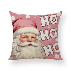 Popular Christmas pink pillow cover peach leather velvet digital printing home decoration pillow cushion cover manufacturer wholesale - Coscosmos