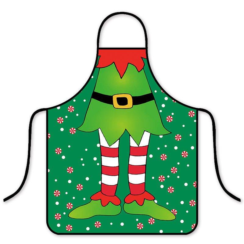 Popular Christmas waterproof apron Korean version of fashion kitchen home waterproof hot pot shop waist - Coscosmos