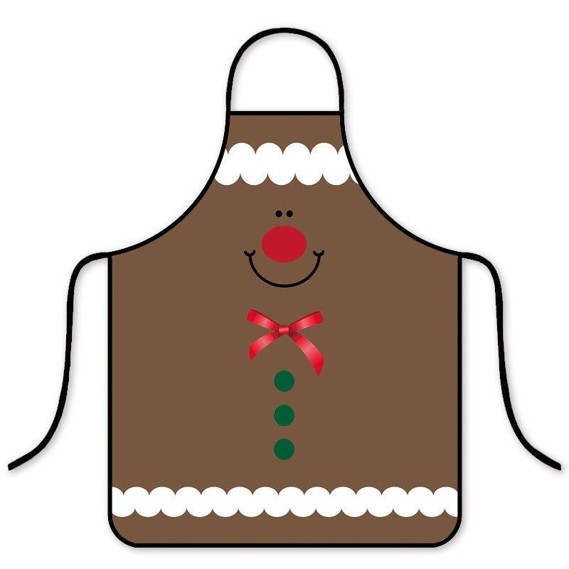 Popular Christmas waterproof apron Korean version of fashion kitchen home waterproof hot pot shop waist - Coscosmos