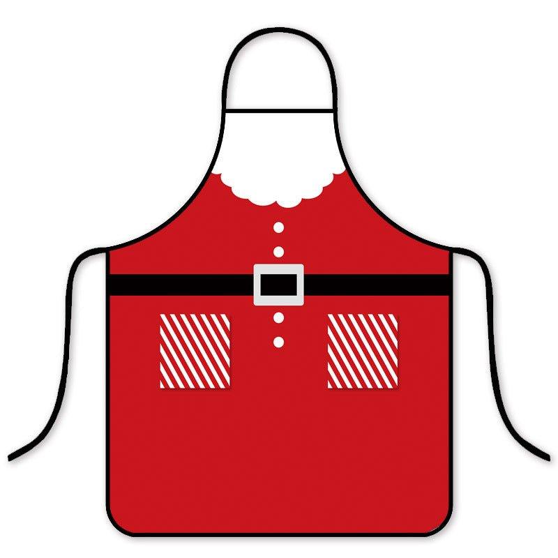 Popular Christmas waterproof apron Korean version of fashion kitchen home waterproof hot pot shop waist - Coscosmos