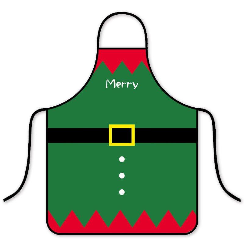 Popular Christmas waterproof apron Korean version of fashion kitchen home waterproof hot pot shop waist - Coscosmos