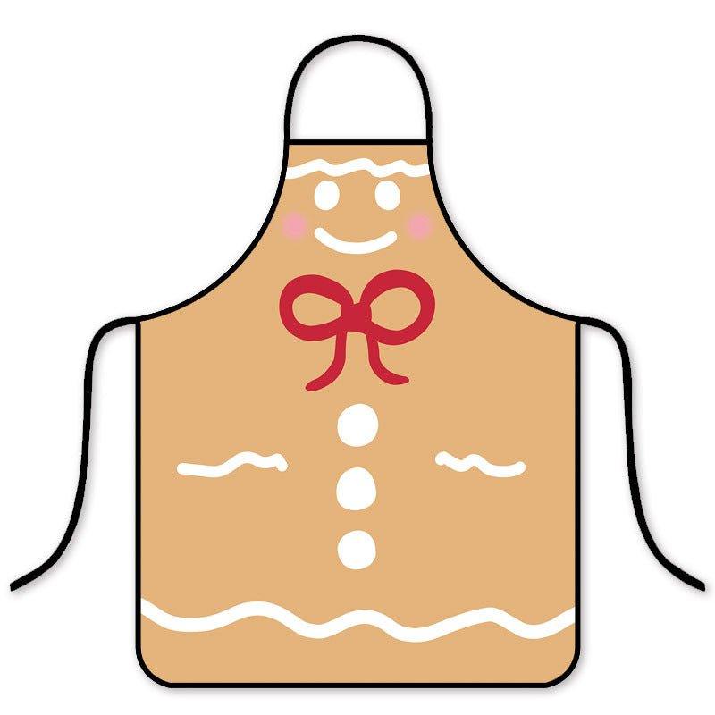 Popular Christmas waterproof apron Korean version of fashion kitchen home waterproof hot pot shop waist - Coscosmos