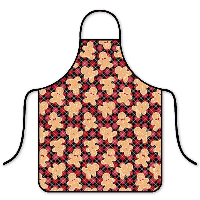 Popular Christmas waterproof apron Korean version of fashion kitchen home waterproof hot pot shop waist - Coscosmos