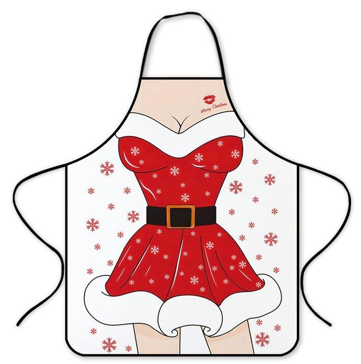 Popular Christmas waterproof apron Korean version of fashion kitchen home waterproof hot pot shop waist - Coscosmos