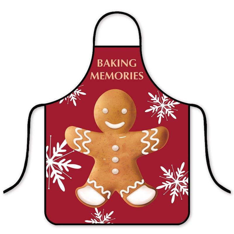 Popular Christmas waterproof apron Korean version of fashion kitchen home waterproof hot pot shop waist - Coscosmos