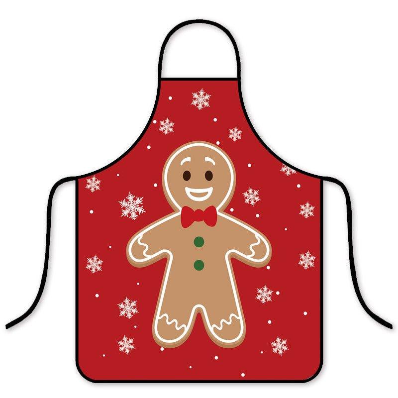 Popular Christmas waterproof apron Korean version of fashion kitchen home waterproof hot pot shop waist - Coscosmos