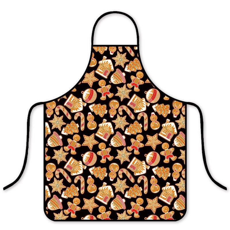 Popular Christmas waterproof apron Korean version of fashion kitchen home waterproof hot pot shop waist - Coscosmos