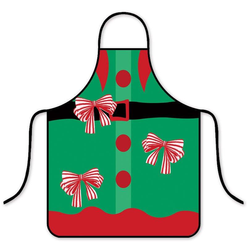 Popular Christmas waterproof apron Korean version of fashion kitchen home waterproof hot pot shop waist - Coscosmos