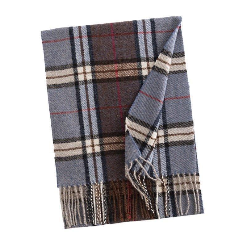 Premium Quilted Pattern Men’s Scarf | Faux Cashmere Neck Warmer | Fall Winter Cold - Weather Accessory for Commute & Outdoor Protection - Coscosmos