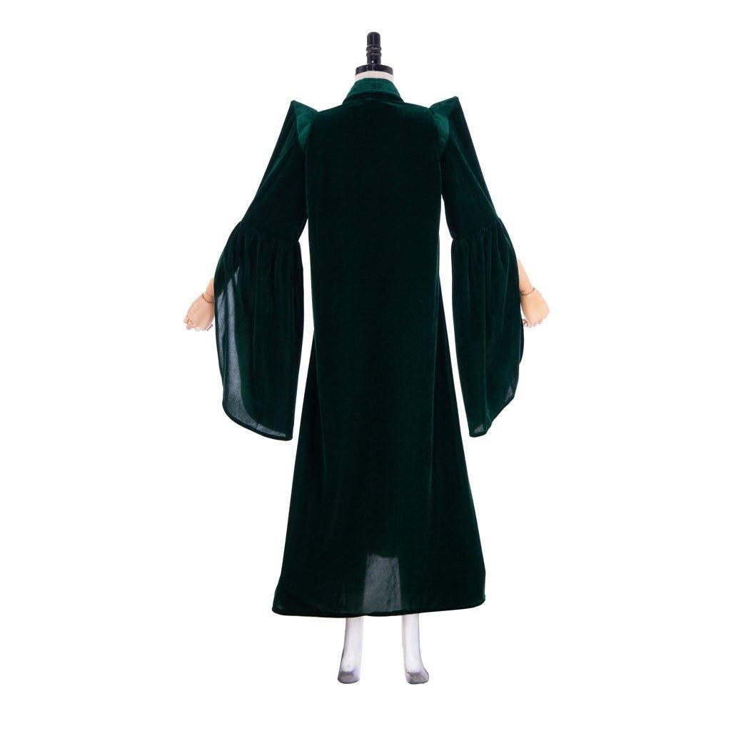 Professor Minerva McGonagall Witch Costume | Harry Potter Halloween Cosplay | Complete Outfit with Hat - Coscosmos