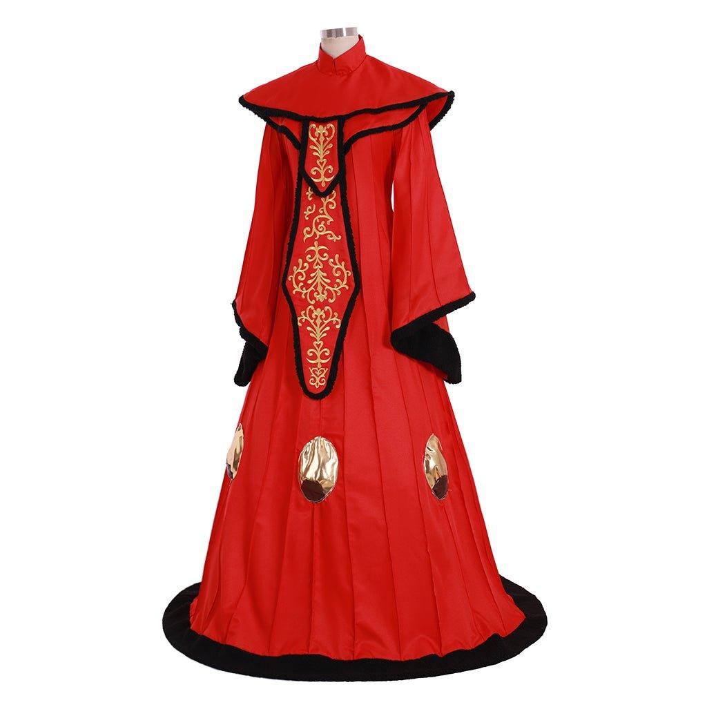 Queen Padme Amidala Cosplay Dress Costume | Custom - Made Red Gown for Halloween, Carnival & Party Events - Coscosmos