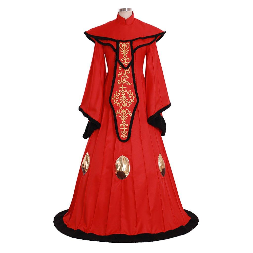 Queen Padme Amidala Cosplay Dress Costume | Custom - Made Red Gown for Halloween, Carnival & Party Events - Coscosmos