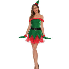 Red and green Christmas tree shape Christmas clothes, Merry Christmas uniforms, Christmas party costumes, Christmas performance clothes - Coscosmos