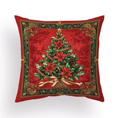 Red Christmas pillow cover cartoon holiday pillowcase wholesale sofa cushion flannel printing living room by pillowcase - Coscosmos