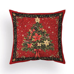 Red Christmas pillow cover cartoon holiday pillowcase wholesale sofa cushion flannel printing living room by pillowcase - Coscosmos