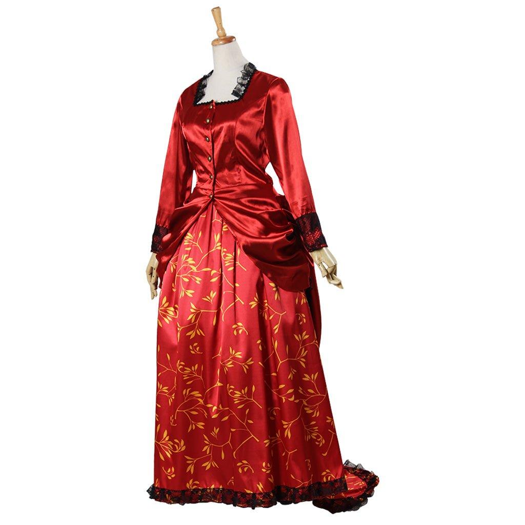 Red Victorian Ball Gown with Bustle | Cosplay & 19th - Century Costume for Reenactments - Coscosmos