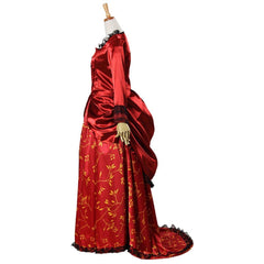 Red Victorian Ball Gown with Bustle | Cosplay & 19th - Century Costume for Reenactments - Coscosmos