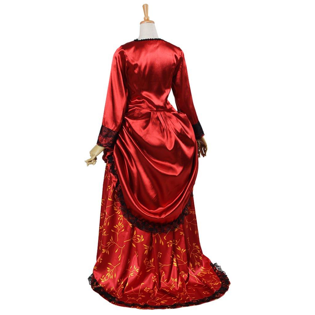 Red Victorian Ball Gown with Bustle | Cosplay & 19th - Century Costume for Reenactments - Coscosmos