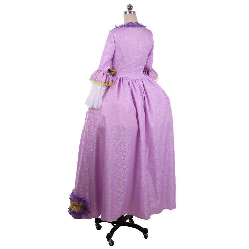 Rococo Purple Dress with Digital Print - Coscomos' Elegant Taffeta Costume - Coscosmos