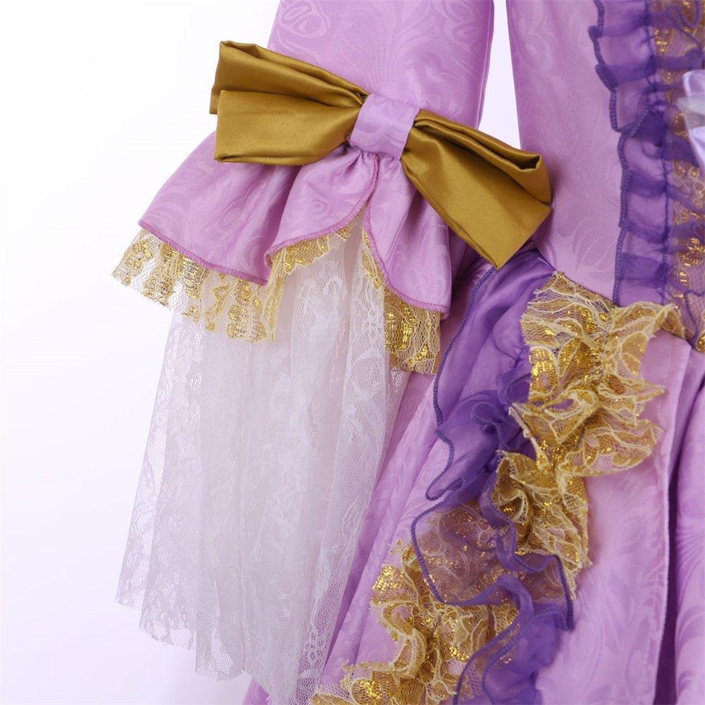 Rococo Purple Dress with Digital Print - Coscomos' Elegant Taffeta Costume - Coscosmos