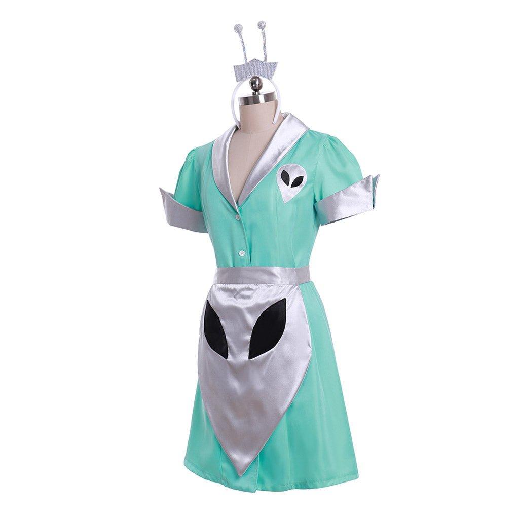 Roswell Crashdown Cafe Waitress Cosplay Costume | Liz Parker Maid Dress | Halloween Alien Uniform - Coscosmos