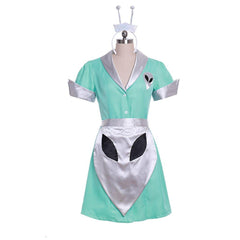 Roswell Crashdown Cafe Waitress Cosplay Costume | Liz Parker Maid Dress | Halloween Alien Uniform - Coscosmos