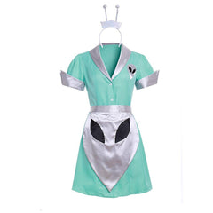 Roswell Crashdown Cafe Waitress Cosplay Costume | Liz Parker Maid Dress | Halloween Alien Uniform - Coscosmos