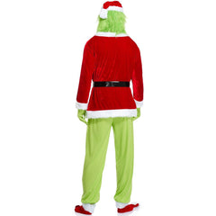 S - XL Grinch Green Hair Christmas Clothing 2023 New Christmas Clothing Men's Santa Claus Clothing - Coscosmos