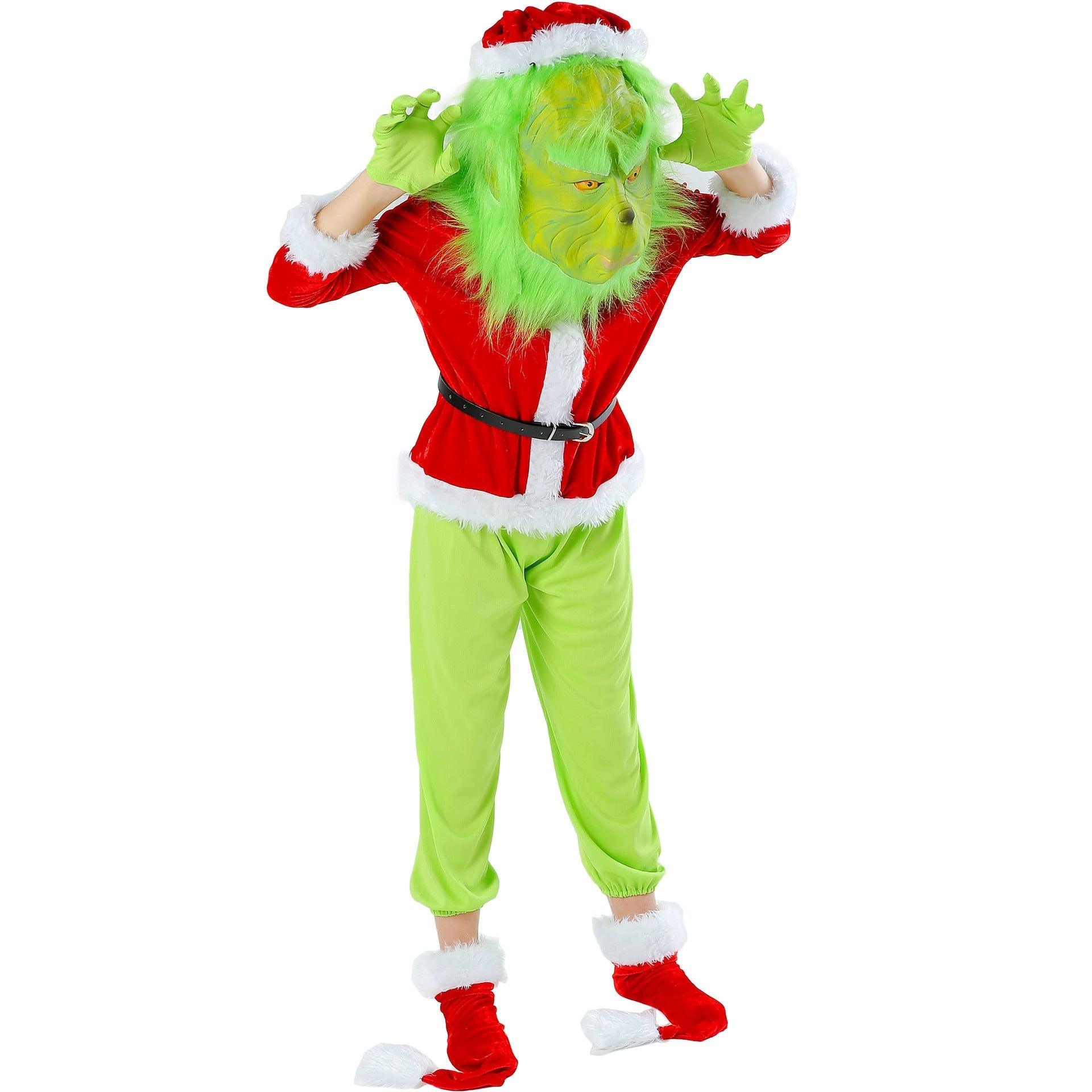 S - XL sub - code Christmas clothing, children's Christmas green hair monster Grinch Christmas clothing, girls' Christmas clothing set - Coscosmos