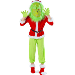 S - XL sub - code Christmas clothing, children's Christmas green hair monster Grinch Christmas clothing, girls' Christmas clothing set - Coscosmos