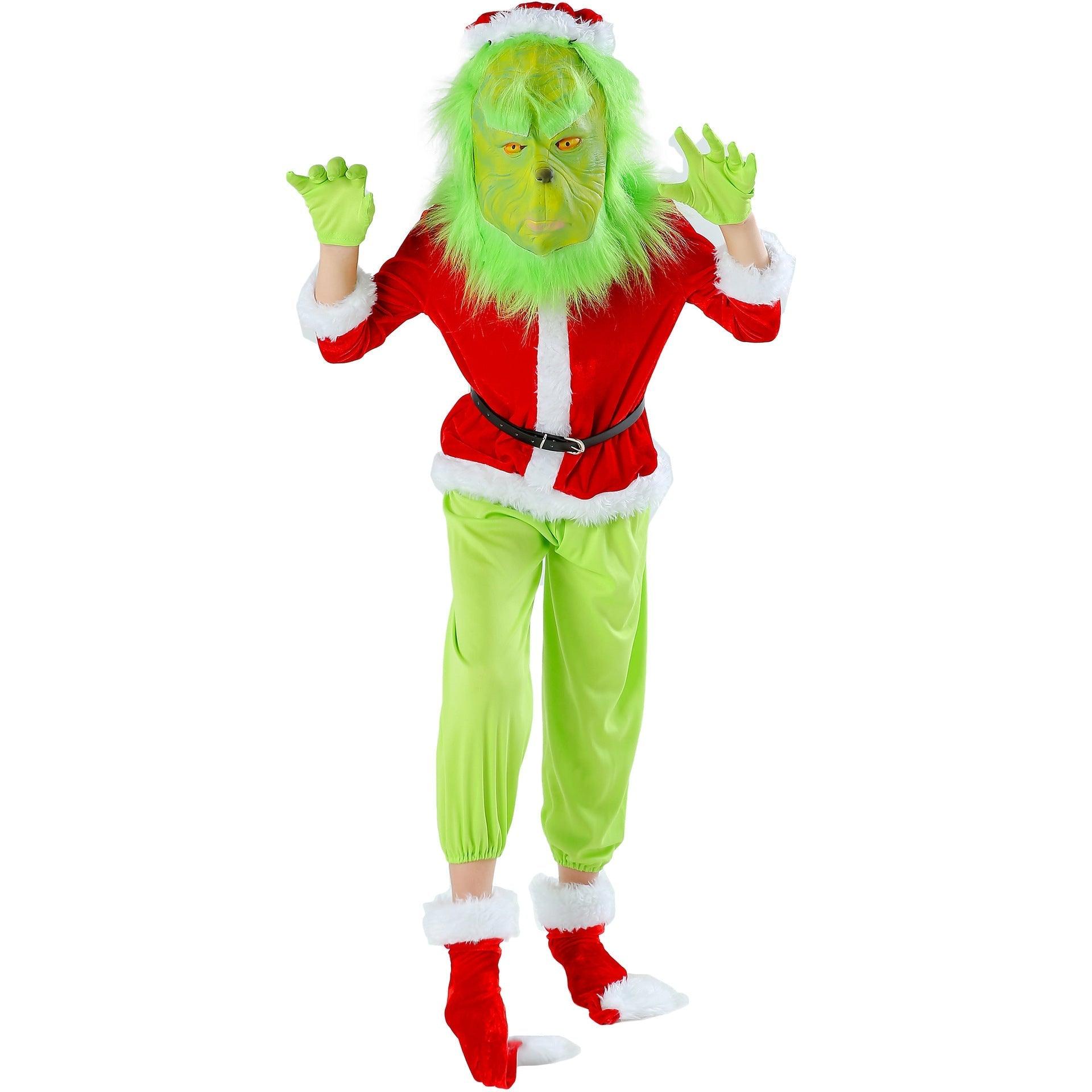 S - XL sub - code Christmas clothing, children's Christmas green hair monster Grinch Christmas clothing, girls' Christmas clothing set - Coscosmos