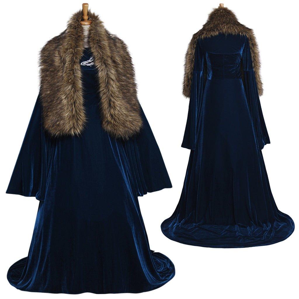 Sansa Stark Dress Cosplay Costume – Adult Women's Halloween Carnival Costume Cosplay - Coscosmos