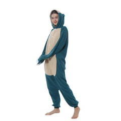 Snorlax Cartoon Animal Onesie Fleece Adult Halloween Couple Pajamas | Coscomos - Coscosmos