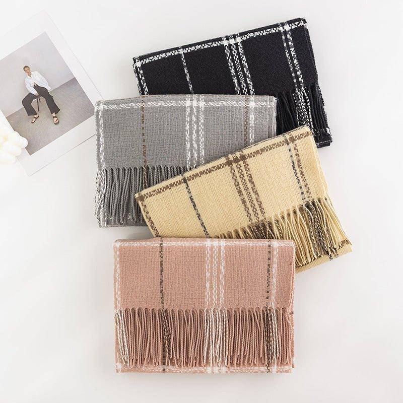 Soft Cashmere - Feel Scarf for Women | Korean Style Elegant Warm Shawl & Cozy Winter Wrap for Thanksgiving & Halloween - Coscosmos