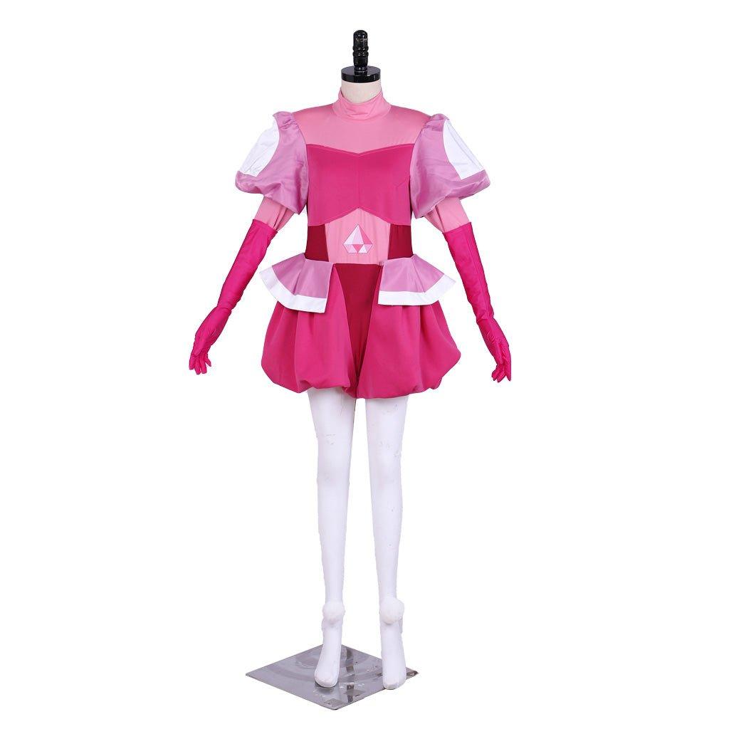 Steven Universe Spinel Gem Cosplay Costume Full Set Pink Dress with Gloves & Socks - Coscosmos