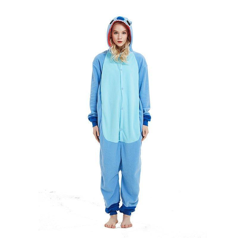 Stitch Animal Onesie Pajamas for Couples - Fleece Halloween & Christmas Cosplay Sleepwear | Coscomos Pajamas Series - Coscosmos