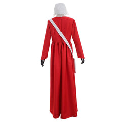 The Handmaid’s Tale Cosplay Costume – Offred Cloak Cape Dress with White Hat and Bag for Women – Perfect for Halloween, Carnival, and Party Events - Coscosmos