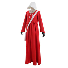 The Handmaid’s Tale Cosplay Costume – Offred Cloak Cape Dress with White Hat and Bag for Women – Perfect for Halloween, Carnival, and Party Events - Coscosmos