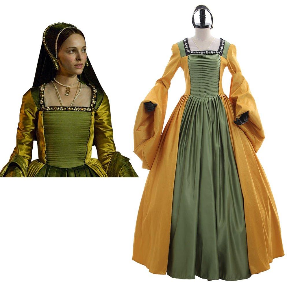 The Other Boleyn Girl Tudor England Dress | Anne and Mary Cosplay Gown for Women | Medieval Court Ball Costume - Coscosmos