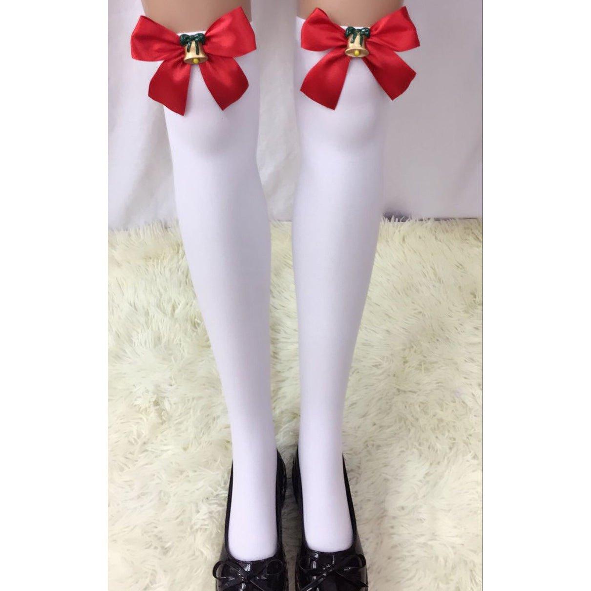 Thick, sexy Christmas items cotton socks, adult bow Christmas stockings, stockings - Coscosmos