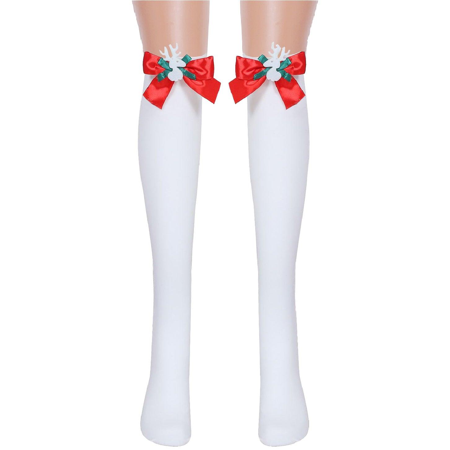 Thick, sexy Christmas items cotton socks, adult bow Christmas stockings, stockings - Coscosmos