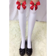 Thick, sexy Christmas items cotton socks, adult bow Christmas stockings, stockings - Coscosmos