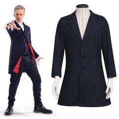 Time Traveller Costume for Men - Trench Coat Cosplay for Men - Who 12 Doctor Dr Capaldi Long Coat Collection - Coscosmos