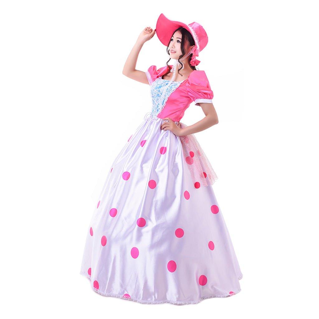 Toy Story Bo Peep Cosplay Costume | Pink Dress Fashion Costume for Halloween & Movie Events - Coscosmos