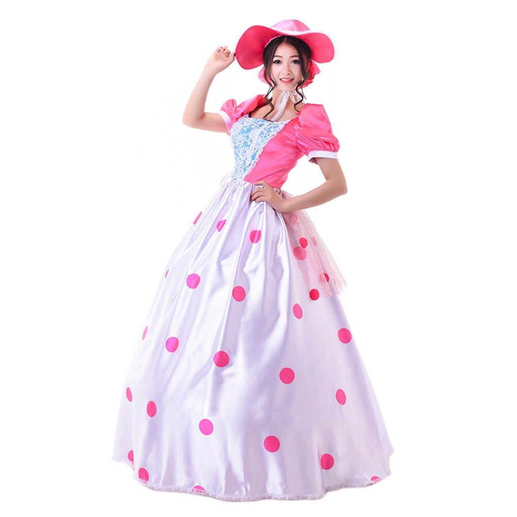 Toy Story Bo Peep Cosplay Costume | Pink Dress Fashion Costume for Halloween & Movie Events - Coscosmos