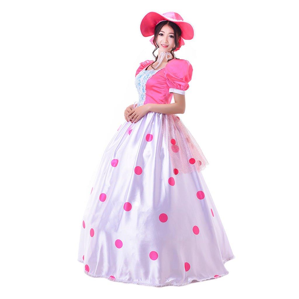 Toy Story Bo Peep Cosplay Costume | Pink Dress Fashion Costume for Halloween & Movie Events - Coscosmos