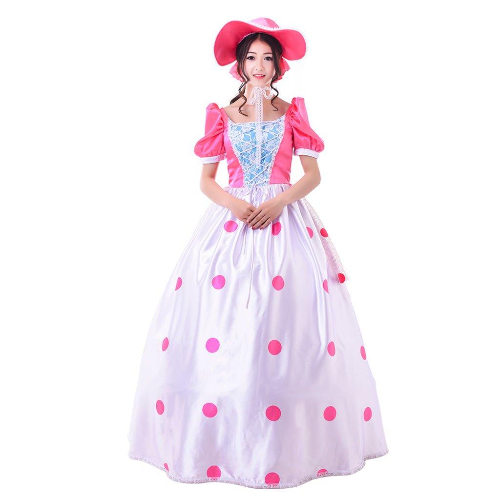 Toy Story Bo Peep Cosplay Costume | Pink Dress Fashion Costume for Halloween & Movie Events - Coscosmos