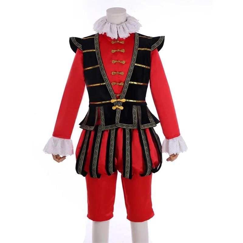 Tudor King Cosplay Costume - Red Elizabethan Noblemen’s Suit for Medieval Events - Coscosmos