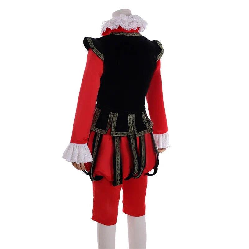 Tudor King Cosplay Costume - Red Elizabethan Noblemen’s Suit for Medieval Events - Coscosmos